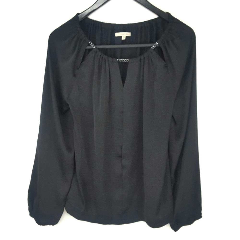 41 Hawthorne Black Long Sleeve Blouse Medium